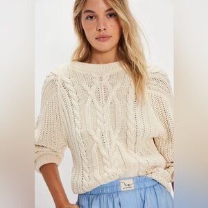 Free People Frankie Cable Knit Sweater